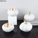 GobekUsa Gold Pumpkin Resin Sculpture Ornaments Home Decor-Artistic Room Aesthetics