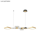 GobekUsa Artistic Metal LED Ceiling Pendant Light for Dining Room - Gold Ring Island Fixture