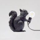 GobekUsa Artistic Squirrel Night Table Lamp - Resin Single-Bulb Children's Bedside Light