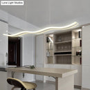 GobekUsa Artistic Wave Island Pendant Light - White LED Acrylic for Restaurants