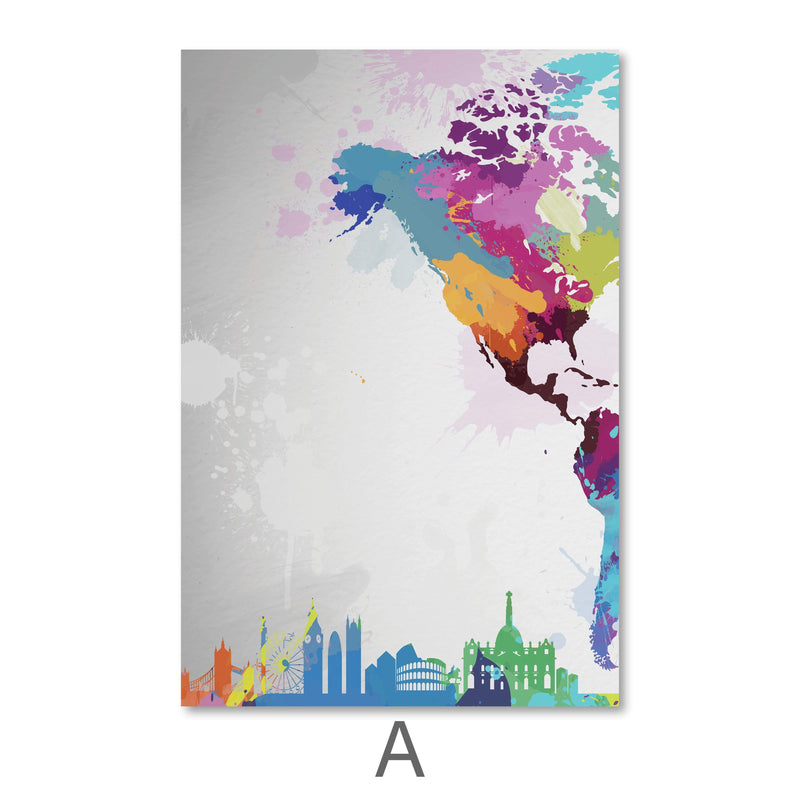 Artistic World Map Canvas