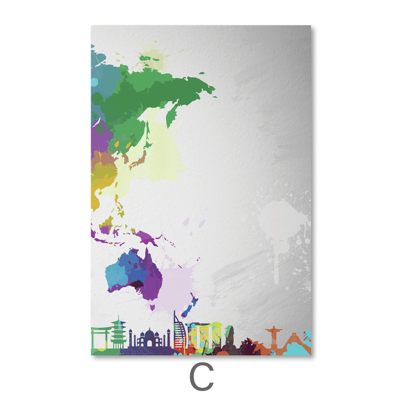 Artistic World Map Canvas