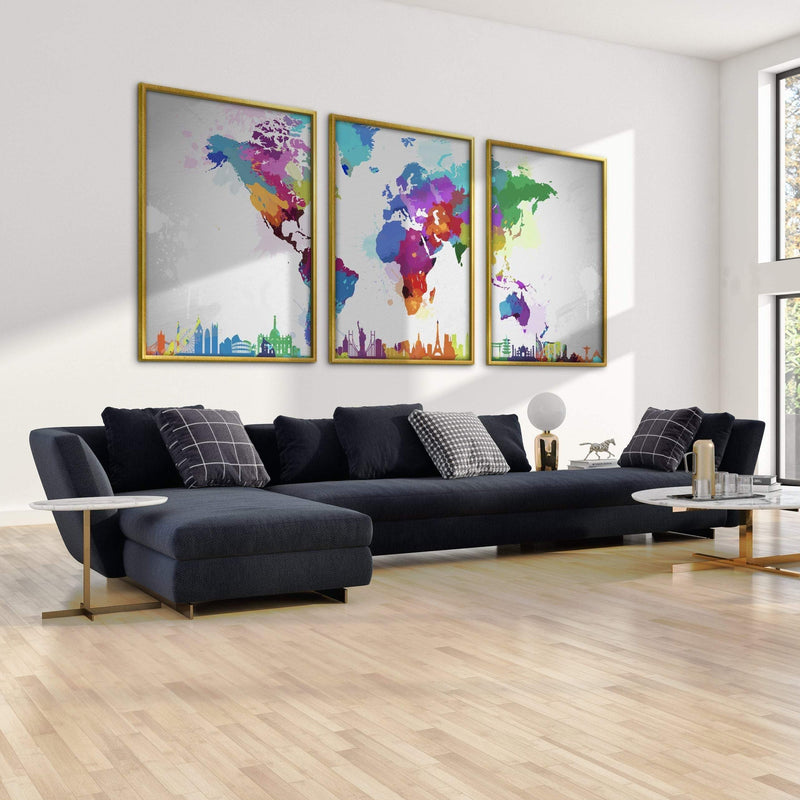 Artistic World Map Canvas