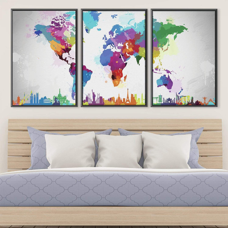 Artistic World Map Canvas