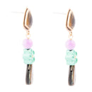 Aruba Blue Abalone Post Golden Drop Earrings