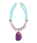 Aruba Purple Jade Statement Pendant Necklace