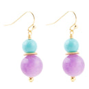 Aruba Purple Jade Golden Drop Earrings