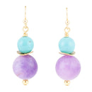 Aruba Purple Jade Golden Drop Earrings