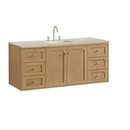 James Martin Laurent 60" Dual Mount Single Bathroom Vanity, Light Natural Oak