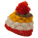 Acrylic Striped Pom Pom Beanie
