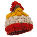 Acrylic Striped Pom Pom Beanie