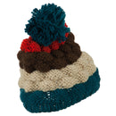 Acrylic Striped Pom Pom Beanie