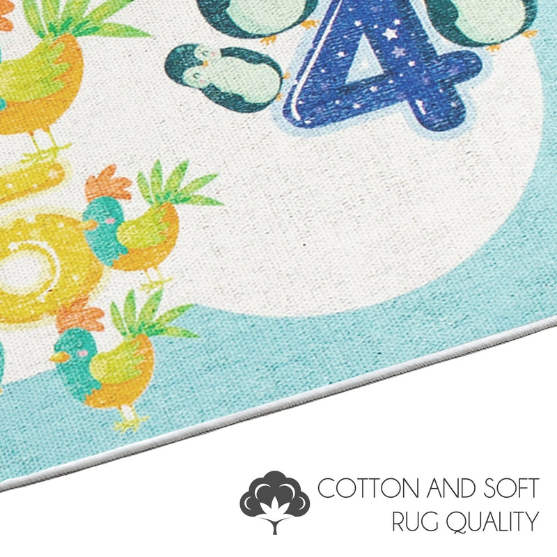 Low Pile- Non-Slip- Educational Kids Rug for Playroom |Numbers Pattern |39.5 x 59 Inches