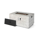 43 Inch Rectangular Concrete Propane Fire Pit Table with Lava Rocks and Cover 50 000 BTU-Gray by LJGDeals