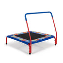 36 Inch Kids Indoor Outdoor Square Trampoline with Foamed Handrail-Blue by DirectDeals