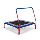 36 Inch Kids Indoor Outdoor Square Trampoline with Foamed Handrail-Blue by LJGDeals