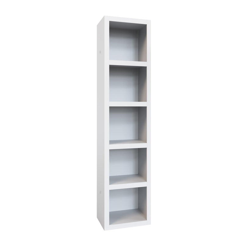 Easy-Lift Full Murphy Wall Bed in White with Bookshelf