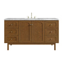 James Martin Laurent 60" Dual Mount Single Bathroom Vanity, Honey Oak