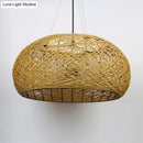 GobekUsa Rattan Tea Room Chandelier: Asian Style Pendant Lighting Fixture