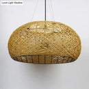 GobekUsa Rattan Tea Room Chandelier: Asian Style Pendant Lighting Fixture