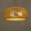 GobekUsa Rattan Tea Room Chandelier: Asian Style Pendant Lighting Fixture