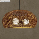 GobekUsa Rattan Tea Room Chandelier: Asian Style Pendant Lighting Fixture