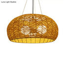 GobekUsa Rattan Tea Room Chandelier: Asian Style Pendant Lighting Fixture