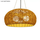 GobekUsa Rattan Tea Room Chandelier: Asian Style Pendant Lighting Fixture