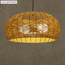 GobekUsa Rattan Tea Room Chandelier: Asian Style Pendant Lighting Fixture
