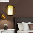 GobekUsa Black Asian Style Bamboo Wall Lamp with Gooseneck Arm - 1-Light Sconce Lighting for Bedside
