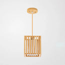 GobekUsa Asian Wood Island Pendant Light - Natural Wood Finish