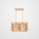 GobekUsa Asian Wood Island Pendant Light - Natural Wood Finish