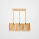 GobekUsa Asian Wood Island Pendant Light - Natural Wood Finish