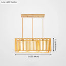 GobekUsa Asian Wood Island Pendant Light - Natural Wood Finish