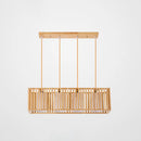 GobekUsa Asian Wood Island Pendant Light - Natural Wood Finish
