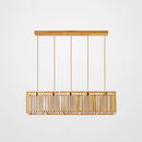 GobekUsa Asian Wood Island Pendant Light - Natural Wood Finish