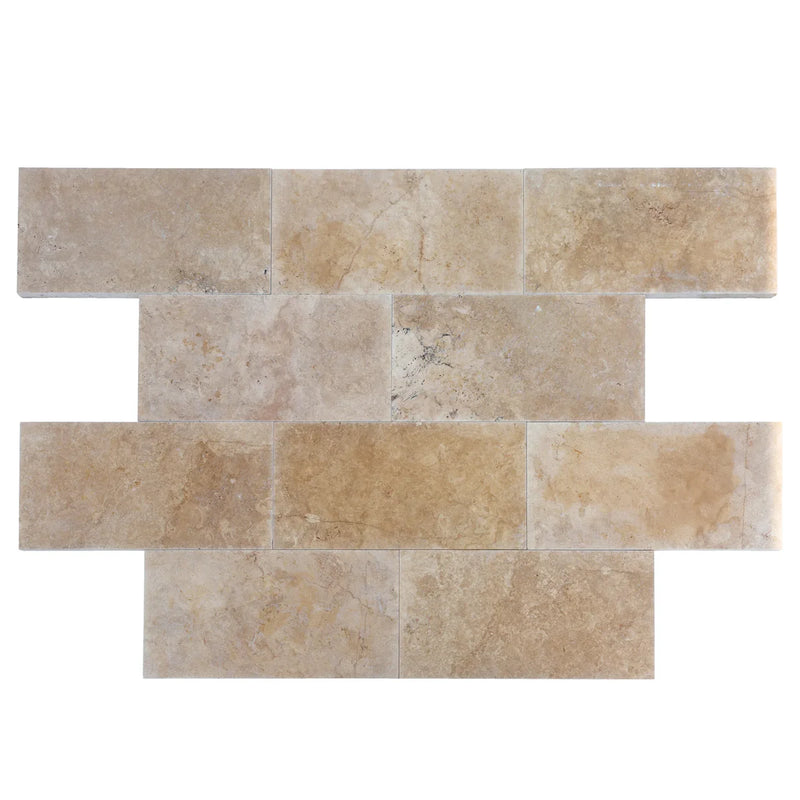 Aspendos Beige Travertine Tumbled Pavers - Full TruckLoad