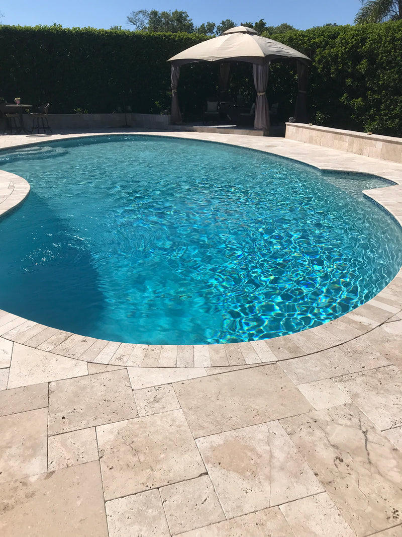 Aspendos Travertine Beige Tumbled Pattern Set Pavers