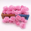 Assorted white & pink handmade foam rose flower heads wedding decor by Decorbites