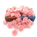 Assorted white & pink handmade foam rose flower heads wedding decor by Decorbites