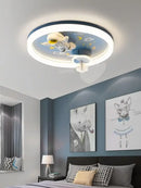 GobekUsa Astronaut Kids Ceiling Fan Light - Modern Minimalist Boy and Girl Room Fixture