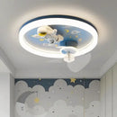 GobekUsa Astronaut Kids Ceiling Fan Light - Modern Minimalist Boy and Girl Room Fixture