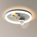 GobekUsa Astronaut Kids Ceiling Fan Light - Modern Minimalist Boy and Girl Room Fixture