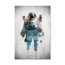 Astronaut Brush Strokes Canvas