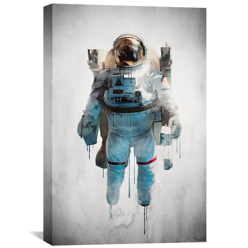 Astronaut Brush Strokes Canvas