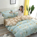 GobekUsa Cartoon Lattice Floral Geometric Pattern Bedding Set