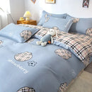 GobekUsa Cartoon Lattice Floral Geometric Pattern Bedding Set