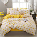 GobekUsa Cartoon Lattice Floral Geometric Pattern Bedding Set