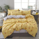 GobekUsa Cartoon Lattice Floral Geometric Pattern Bedding Set