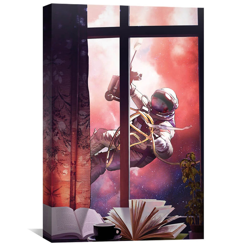 Astronaut Window Canvas